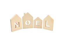 Blocs maisons NOEL à poser, 4 pièces