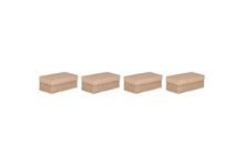 Lot de 4 boites rectangles tressées en carton