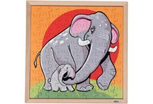 Puzzle en bois de 100 pièces, les éléphants