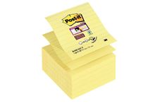 Lot de 5 blocs de 90 feuilles z-notes repositionnable super sticky 101 x 101 mm lignées coloris jaun