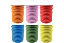 Lot de 12 lampions cylindriques hauteur 13 cm coloris assortis