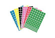 Pochette de 624 gommettes adhésives carrées couleurs assorties