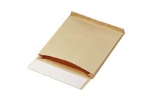 Paquet de 50 pochettes kraft armé 229X324mm 130g soufflet 50mm bande siliconée