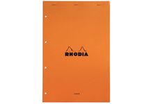 Bloc de bureau RHODIA 80 feuilles perforées, format A4+, ligné 7 mm, papier blanc 80g