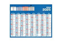 Calendrier 8 mois par face 21x26,5cm bleu