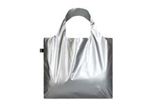 Sac de courses pliable métallisé argent