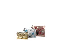 Lot 3 pochettes zip metallic zz