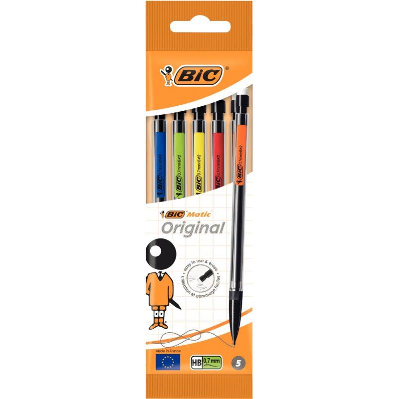 Image de  Blister de 5 portemines Matic classique 0,7mm assortis 
