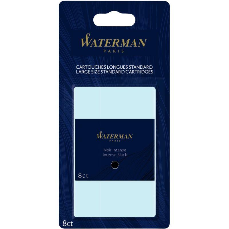 Image de  Blister de 8 cartouches longues Waterman noires 