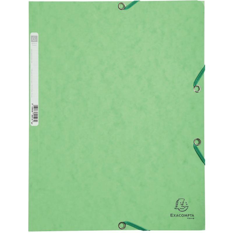 Image de  Chemise 3 rabats à élastiques en carte lustrée 400g, vert 