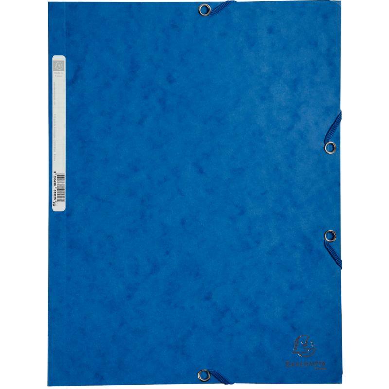 Image de  Chemise 3 rabats à élastiques en carte lustrée 400g, bleu 