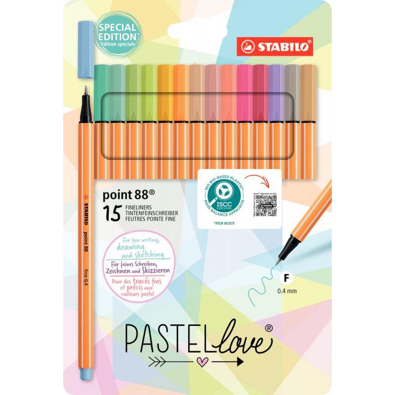 Image de  Blister de 15 feutres Point 88 pastels 