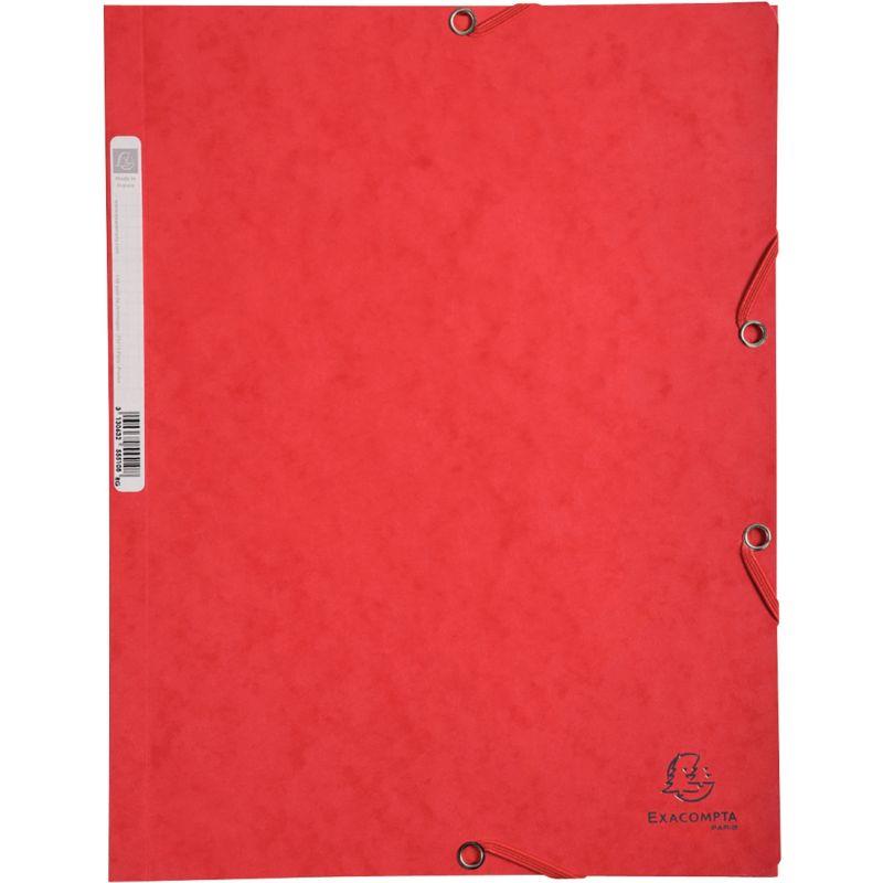 Image de  Chemise 3 rabats à élastiques en carte lustrée 400g, rouge 