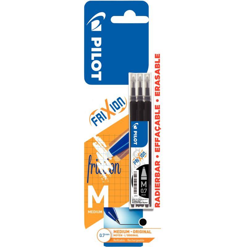 Image de  Blister de 3 recharges Frixion pointe moyenne noires 