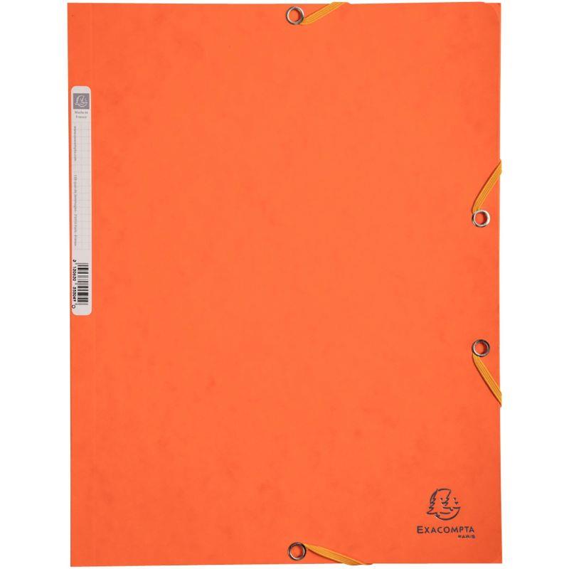 Image de  Chemise 3 rabats à élastiques en carte lustrée 400g, orange 