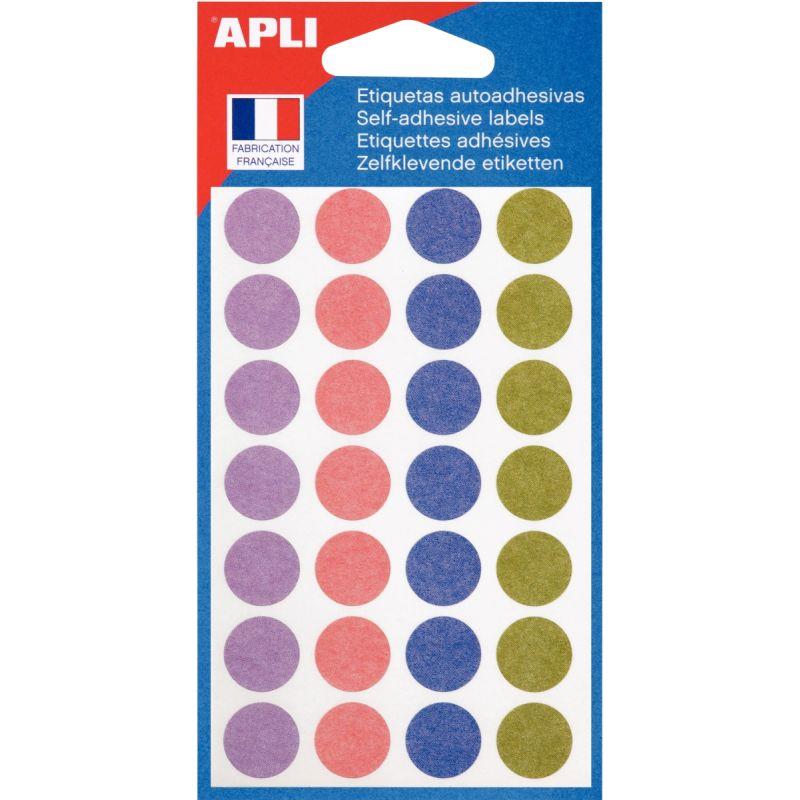 Image de  Pochette de 140 pastilles adhésives pastel 15mm assorties 