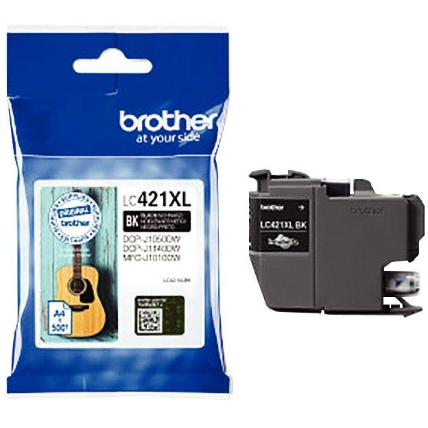 Image de  Brother GUITARE cartouche jet d''encre noire haute capacité authentique (LC421XLBK) 