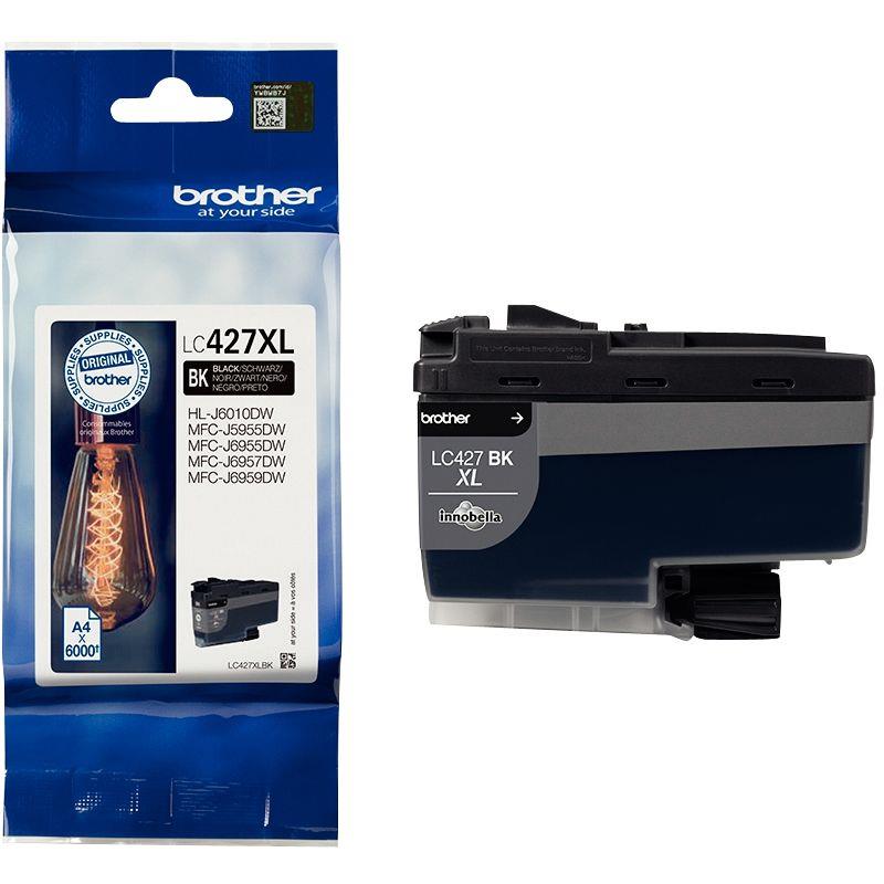 Image de  Brother AMPOULE cartouche jet d''encre noire haute capacité authentique ( LC427XLBK) 