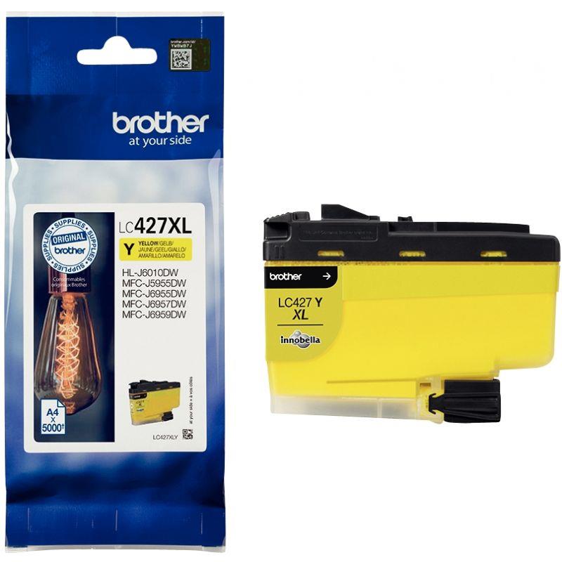 Image de  Brother AMPOULE cartouche jet d''encre jaune haute capacité authentique (LC427XLY) 
