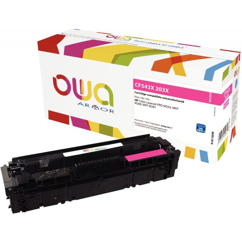 Image de  OWA cartouche laser magenta haute capacité remanufacturée compatible HP 203X (CF543X) 