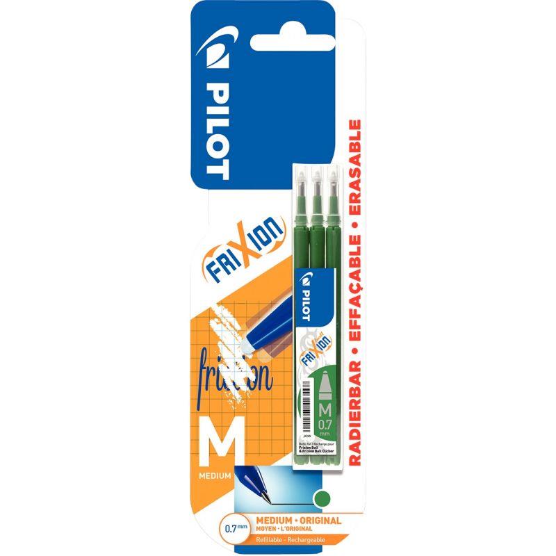 Image de  Blister de 3 recharges Frixion pointe moyenne vertes 