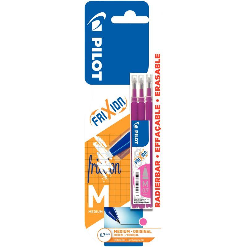 Image de  Blister de 3 recharges Frixion pointe moyenne rose 