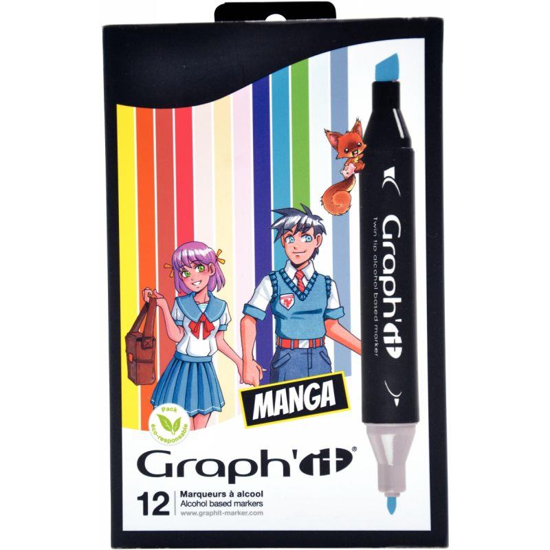 Image de  Pochette de 12 marqueurs Graph''it Manga 