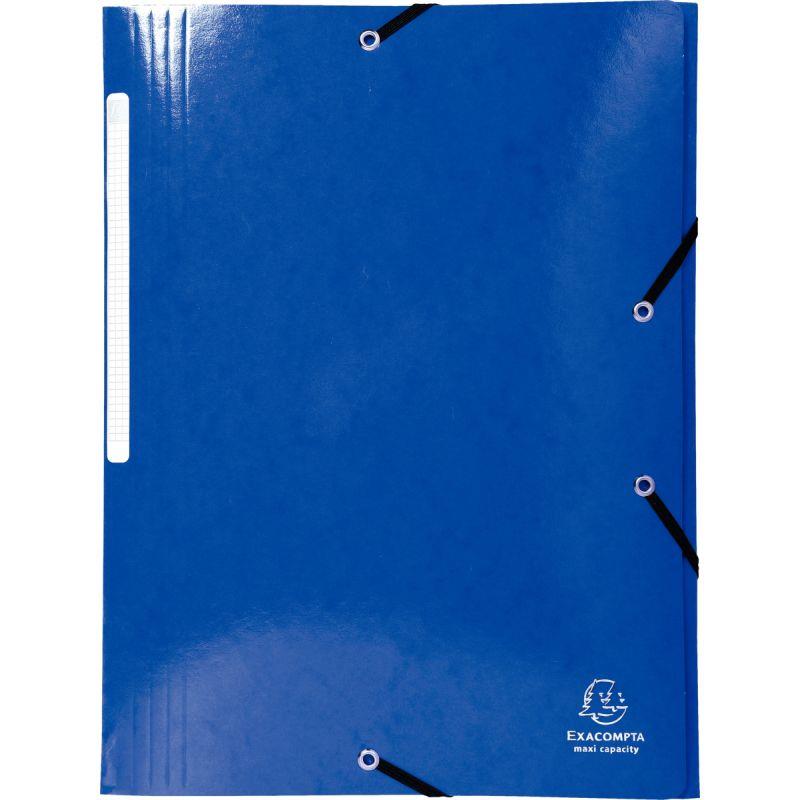 Image de  Chemise 3 rabats à élastiques en carte lustrée 425g, bleu foncé 