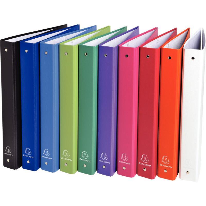 Image de  Classeur 4 anneaux en carton plastifié, format A4, dos 4 cm, 10 coloris assortis 