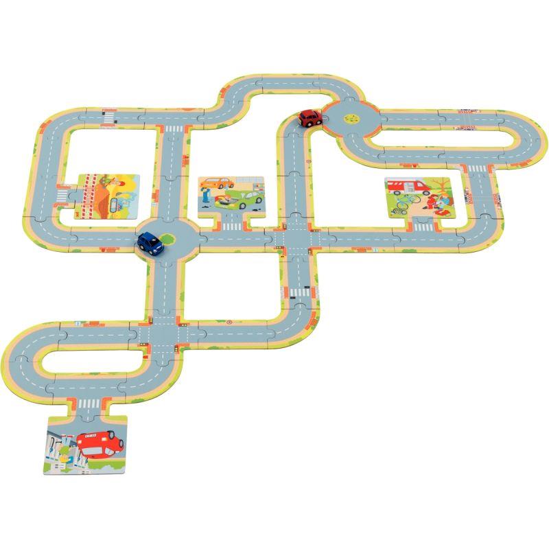 Image de  Circuit de routes en carton + 2 voitures 