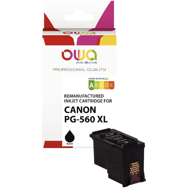 Ref. 07199, OWA Cartouche jet d''encre noir haute capacité compatible CANON PG560XL (3712C001), marque ARMOR