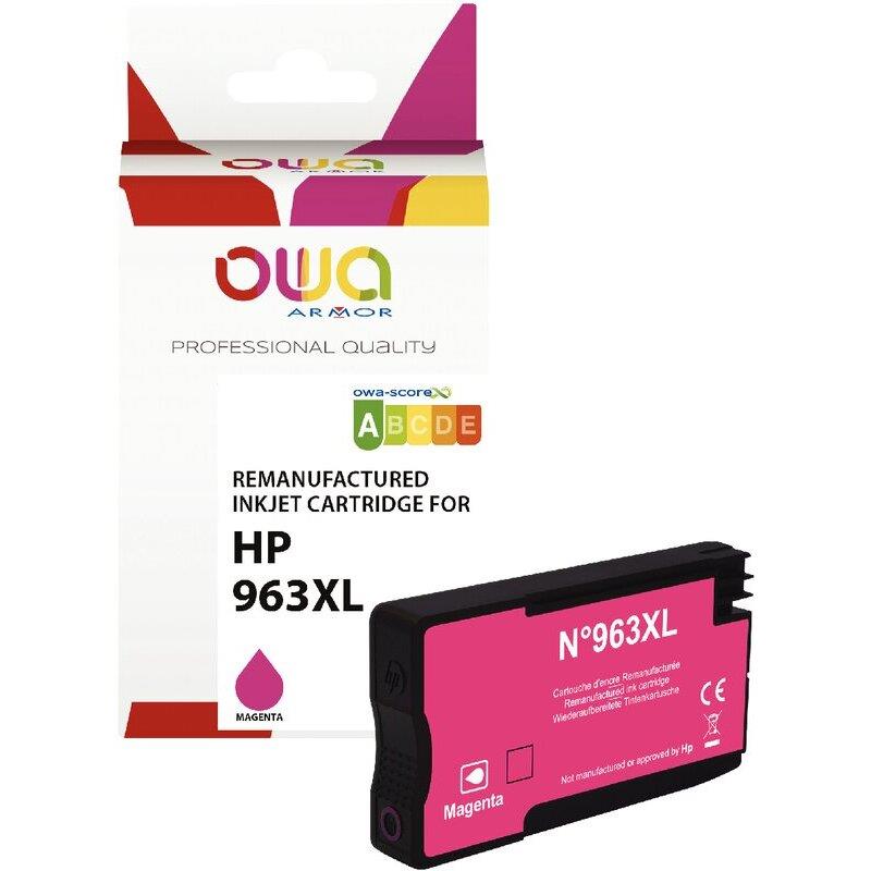 Ref. 07337, OWA Cartouche jet d''encre magenta haute capacité compatible HP 963XL (3JA28AE), marque ARMOR