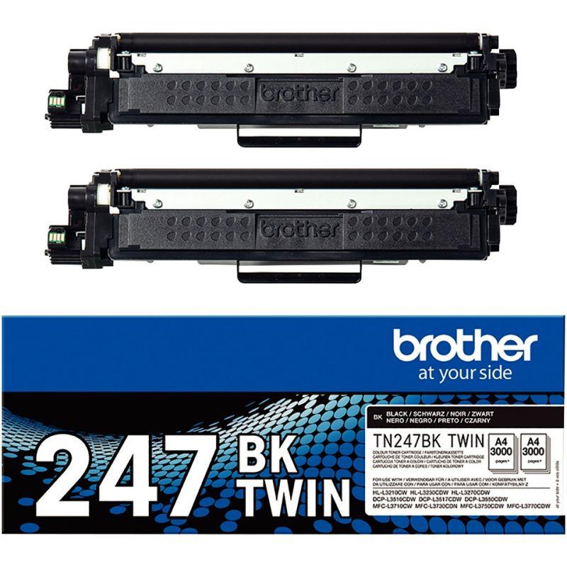 Image de  Brother TN247BKTWIN pack de 2 toners laser noir haute capacité authentique 