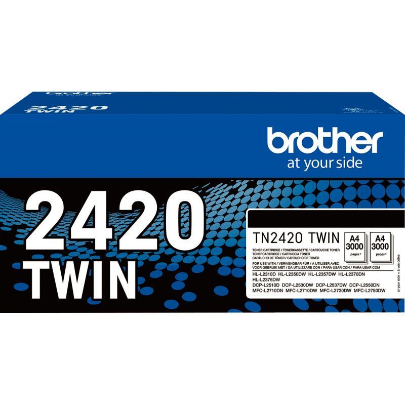 Image de  Brother TN2420TWIN pack de 2 toners laser noir authentique 