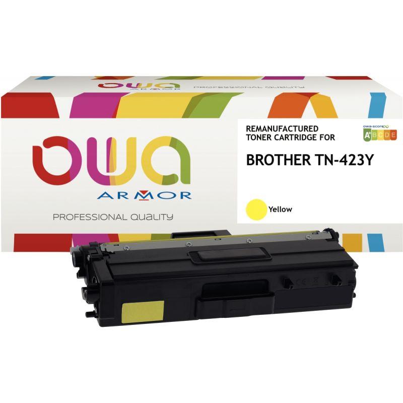 Image de  OWA cartouche laser jaune haute capacité remanufacturée compatible Brother TN423Y 