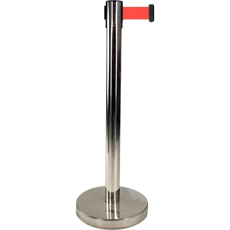 Image de  Poteau inox à sangle rouge 3m 