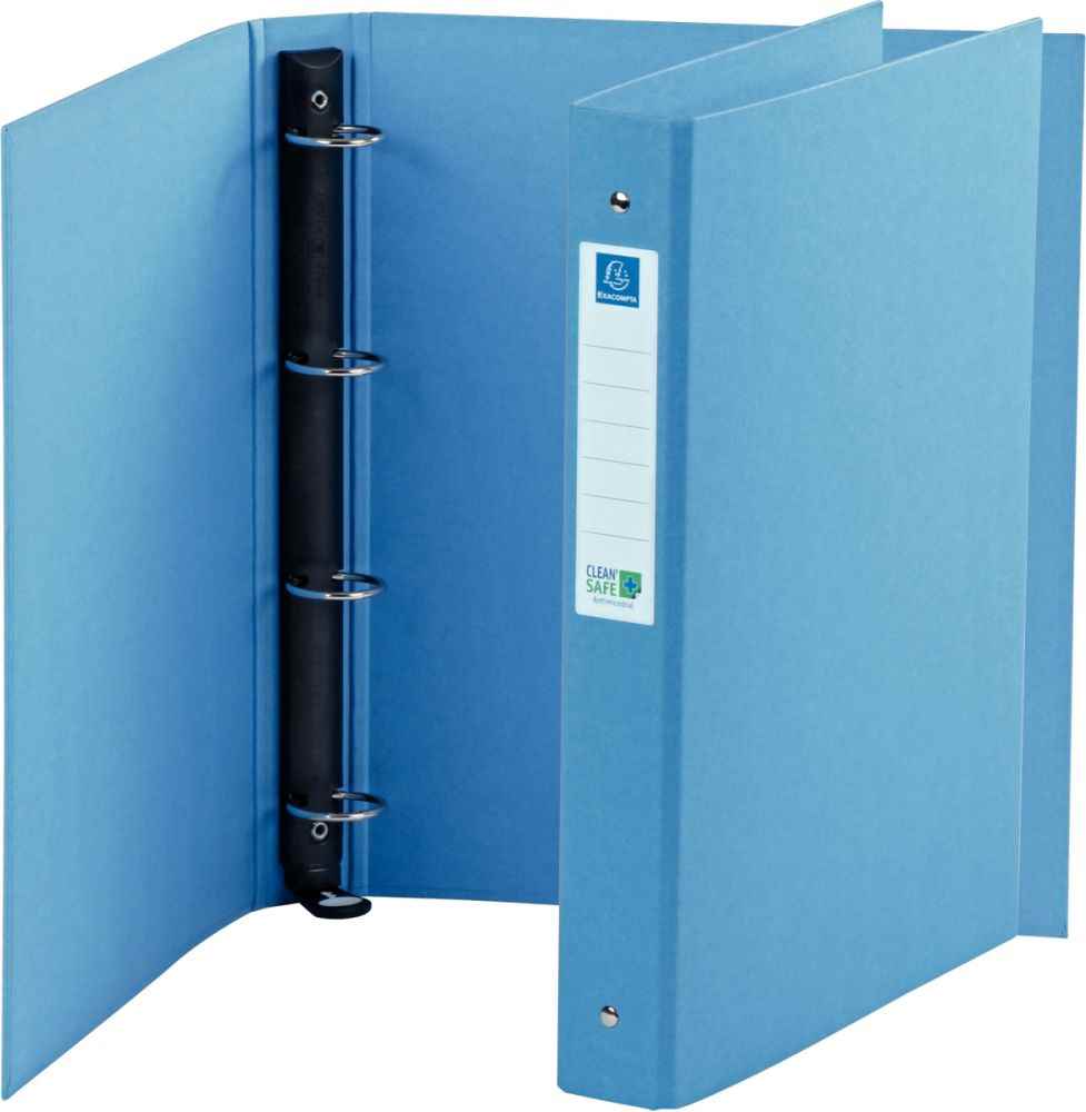 Image de  Classeur 4 anneaux ronds diamètre 30 mm CLEAN''SAFE, coloris bleu 