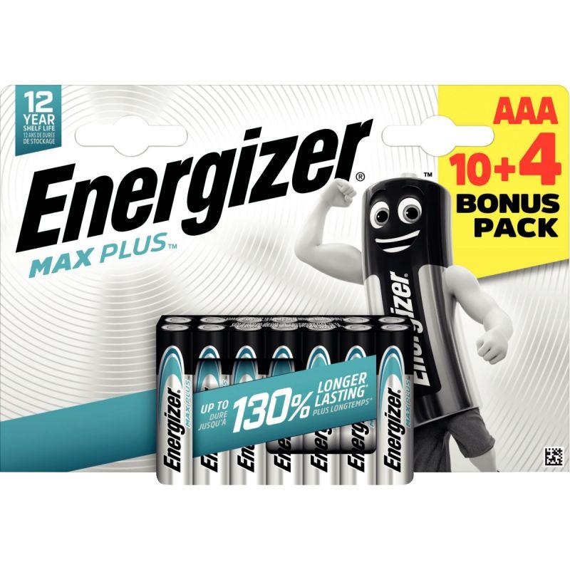 Image de  Blister 10+4 piles 1,5V Max Plus AAA / LR03 