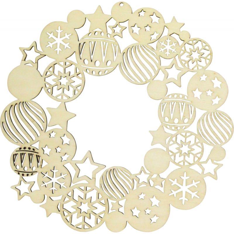 Image de  Couronne de Noël en bois diamètre 22 cm 