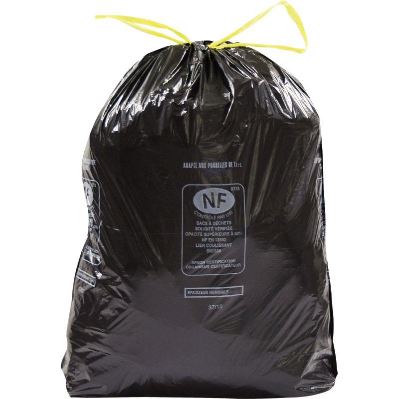 Image de  Carton de 100 sacs poubelle déchets standards liens coulissants 30L 
