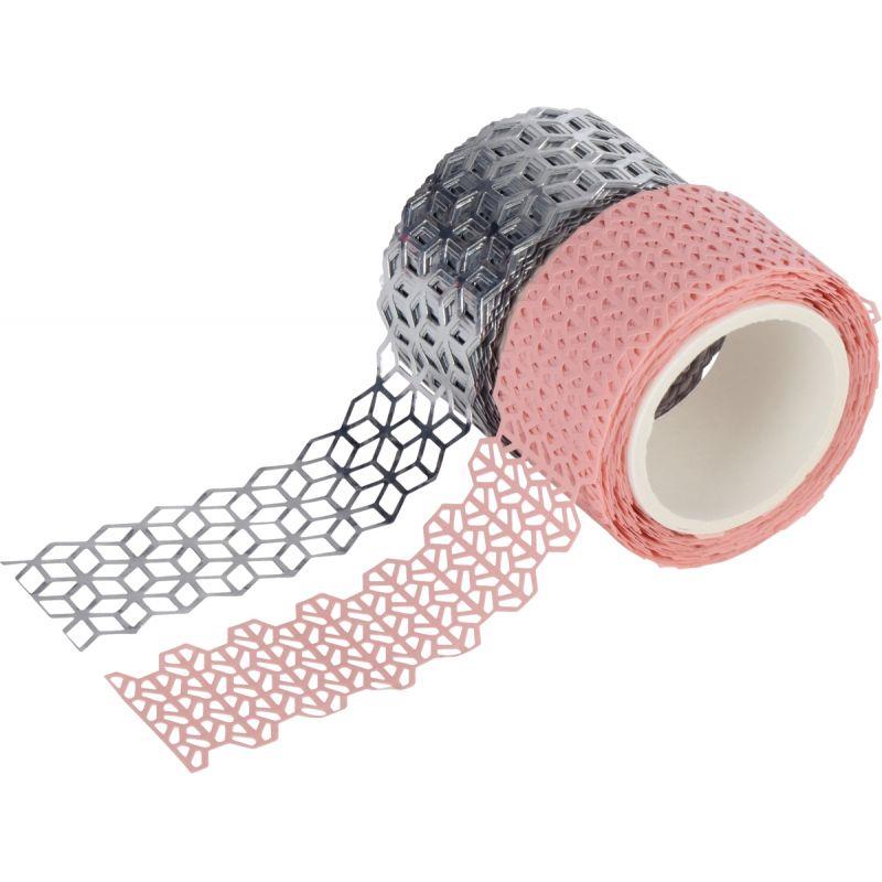 Image de  Lot 2 rouleaux de ruban papier adhésif rose et argent 5m x 25mm 