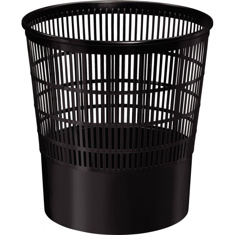 Image de  Corbeille à papier en plastique ajourée 16L noire 