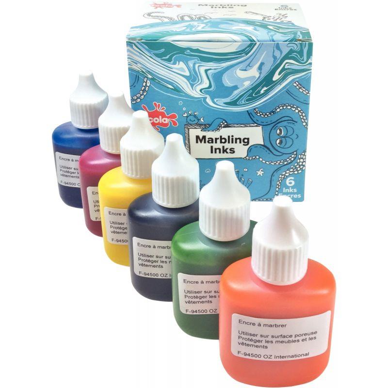 Image de  Kit de marbling 6 flacons 25ml, couleurs classiques 