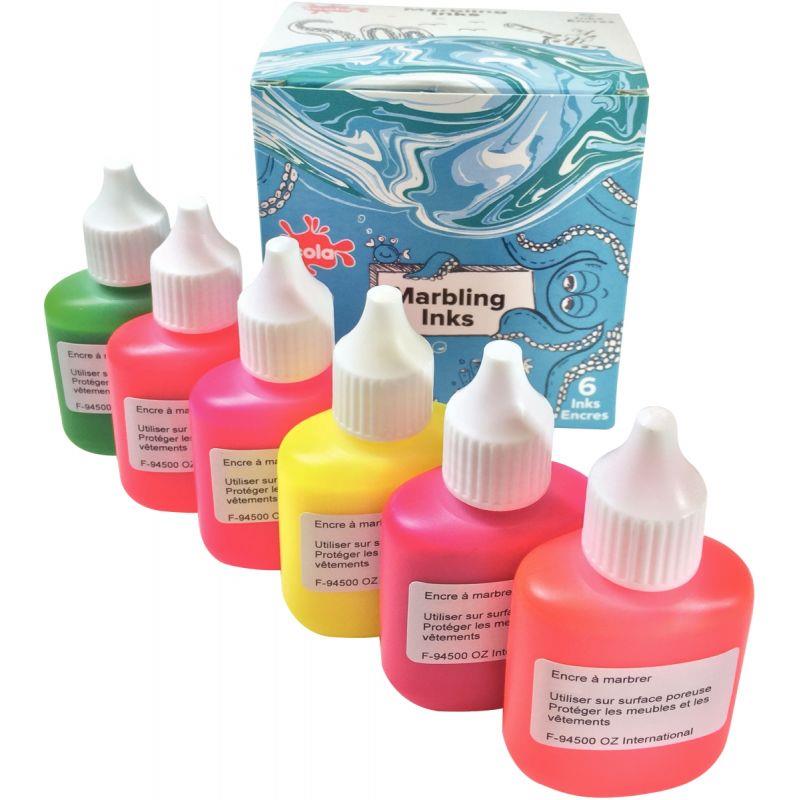Image de  Kit de marbling 6 flacons 25ml, couleurs fluorescentes 