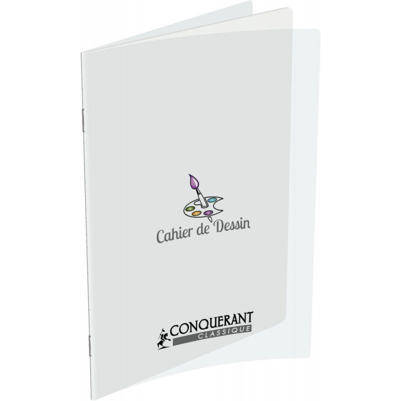 Image de  Cahier de dessin 96 pages CONQUERANT, 24x32 cm, uni 120g, couv PP incolore 