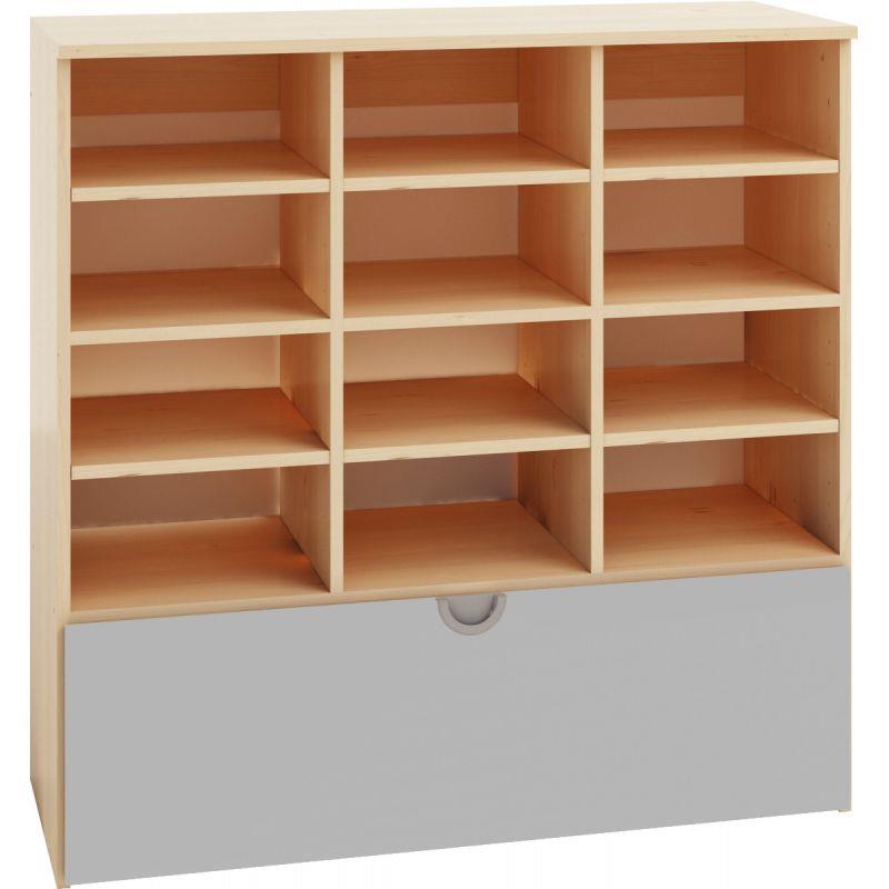 Image de  Etagère 12 cases + 1 bac à roulettes CUBO 