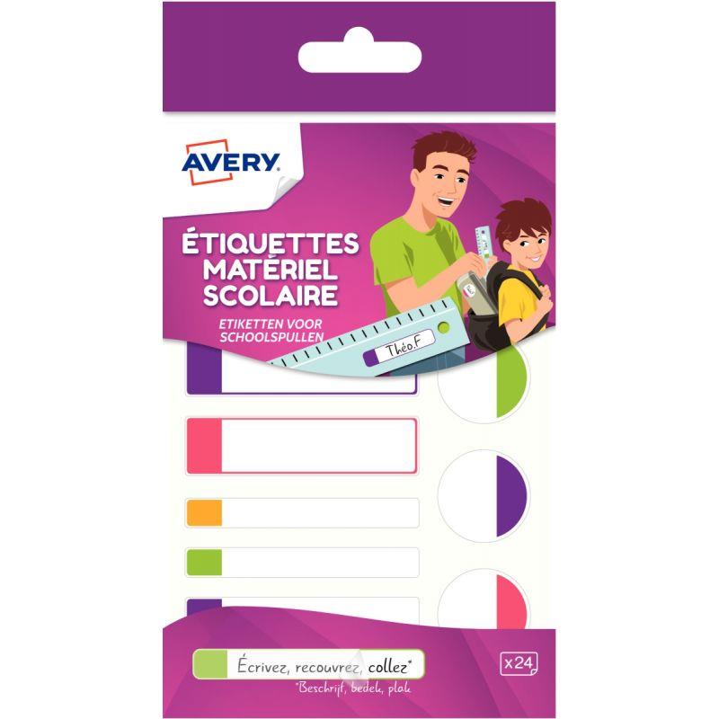Image de  Pochette de 24 étiquettes plastifiées Fluo assorties 