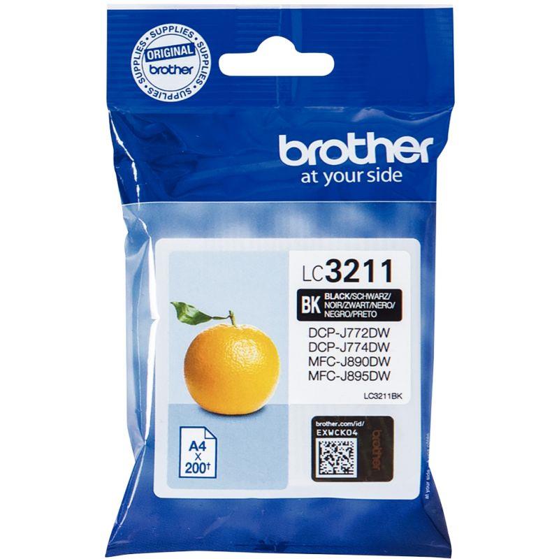 Image de  Brother ORANGE cartouche jet d''encre noire authentique (LC3211BK ) 