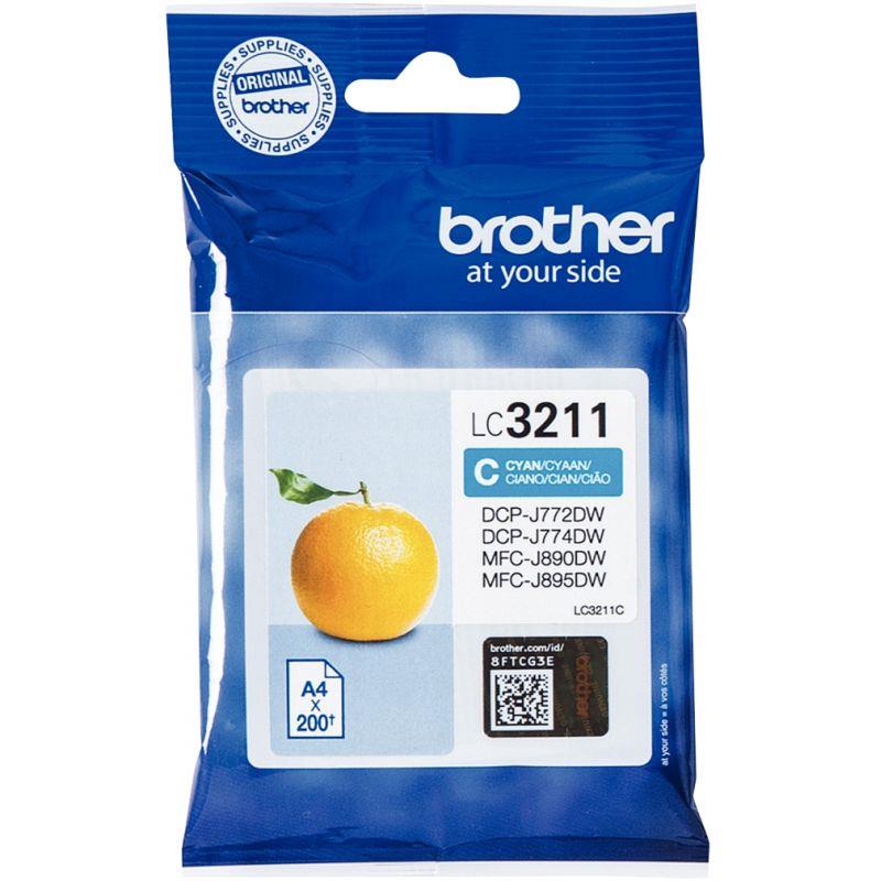 Image de  Brother ORANGE cartouche jet d''encre cyan authentique (LC3211C) 