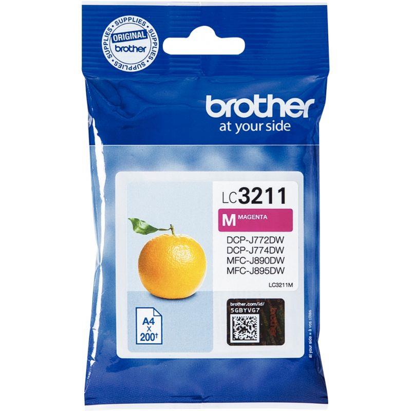 Image de  Brother ORANGE cartouche jet d''encre magenta authentique (LC3211M ) 